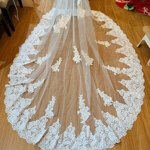 Vintage Lace Cathedral Style Sequined Material